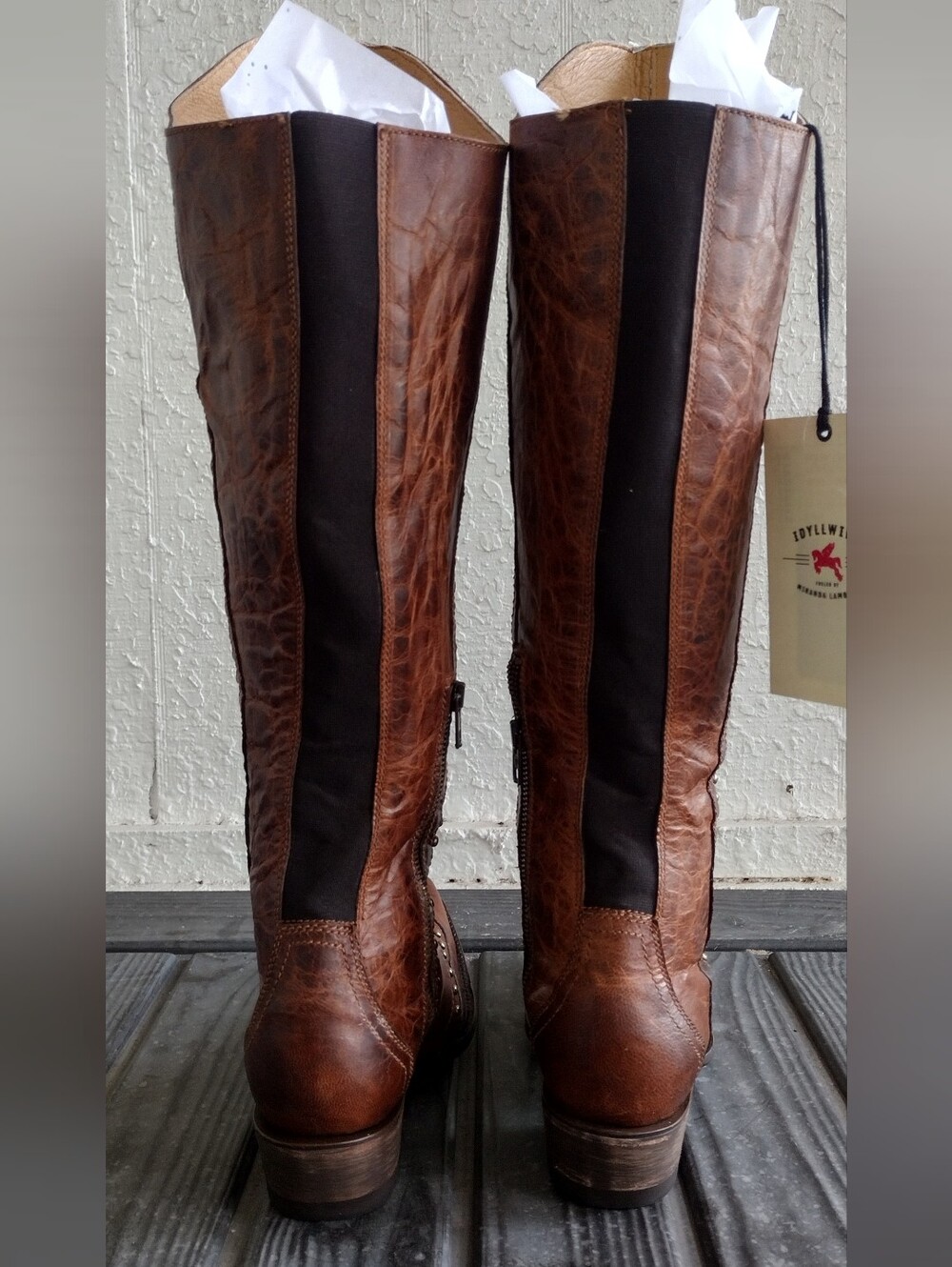 Idyllwind Straight Up Orix Goat Leather Studded Tall Western Boots 7.5 NWT - Picture 7 of 10